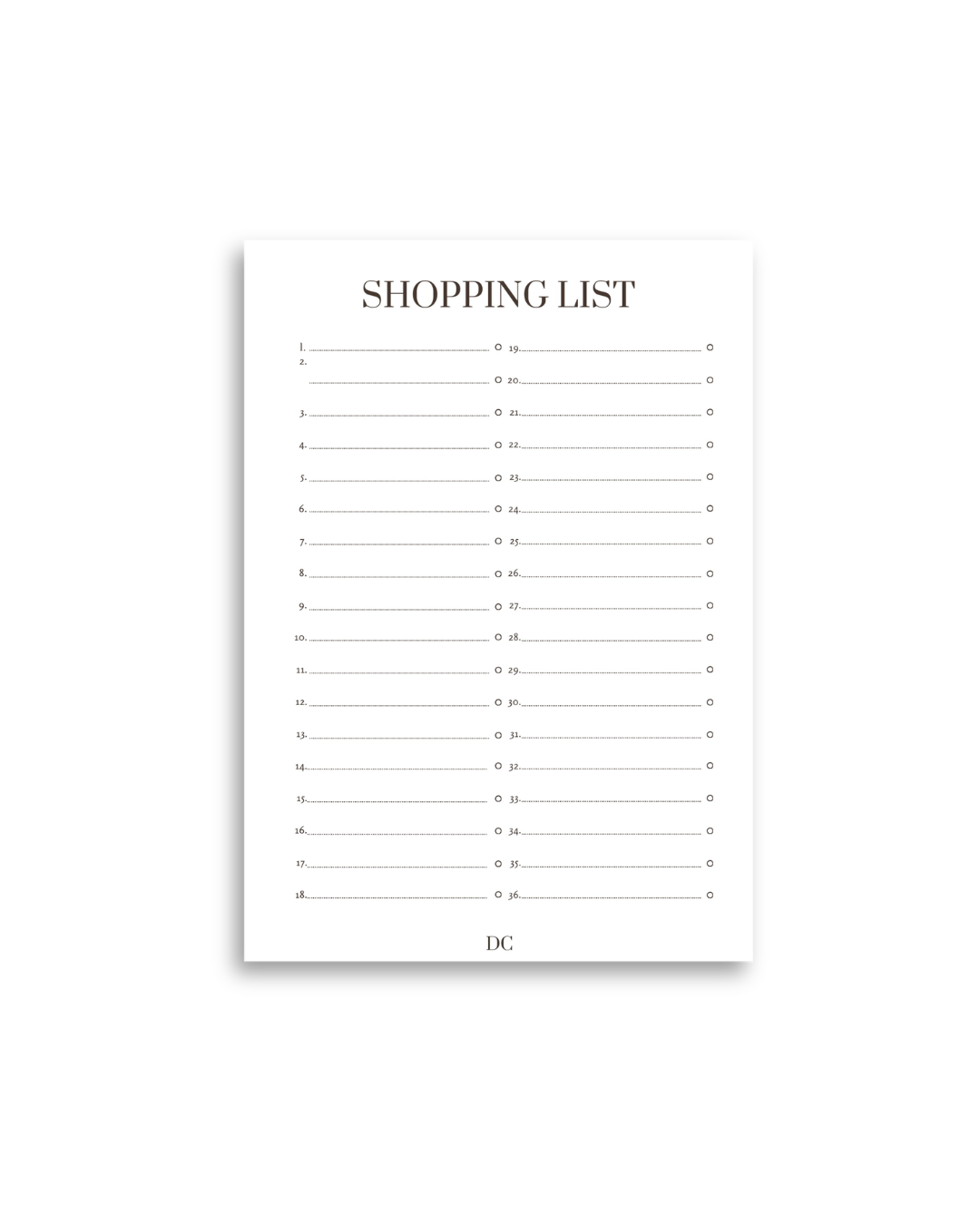 Shopping List