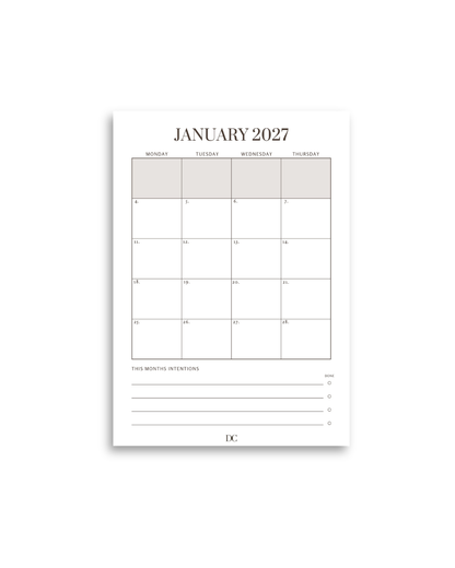 2027 Month to View