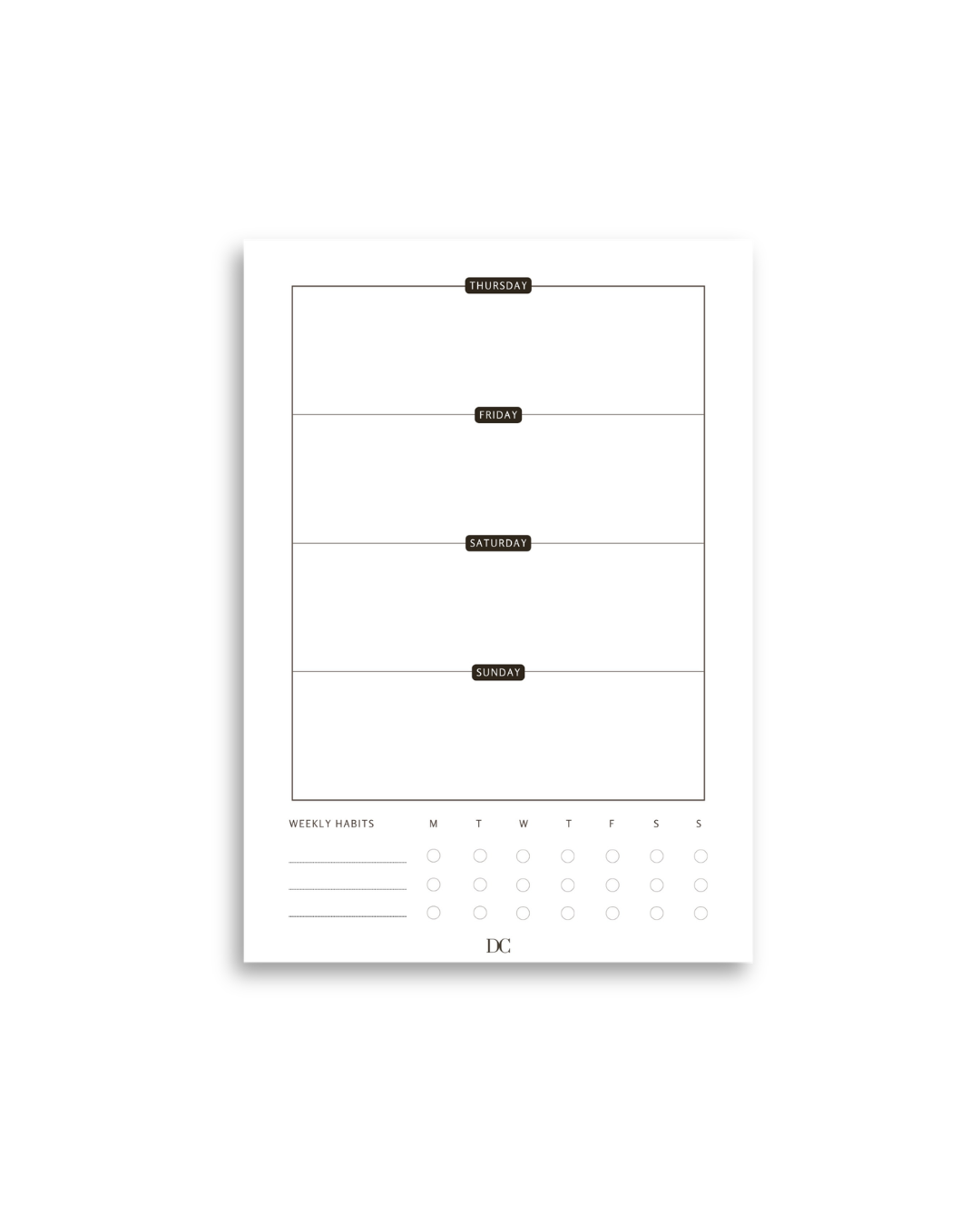 Undated Week to View